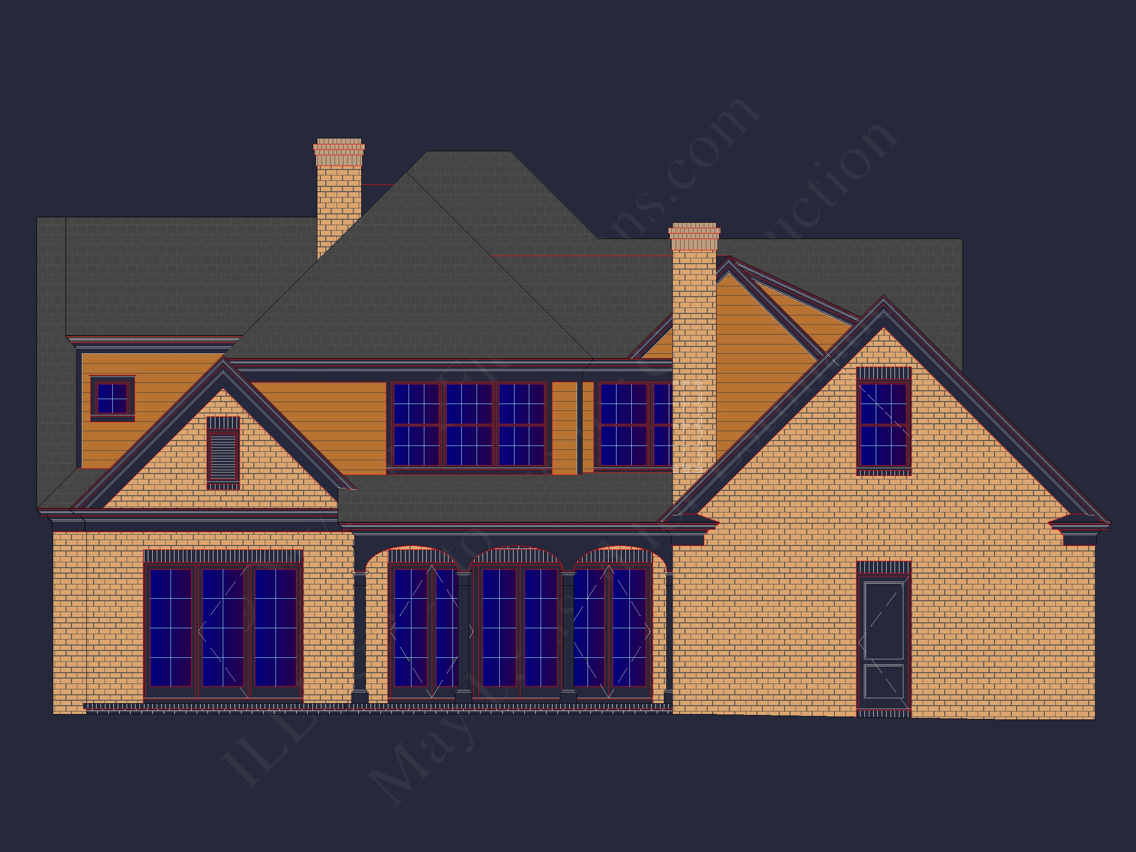 Colonial Home Floor Plan 5-Bed,4-Bath,2-Story Blueprint