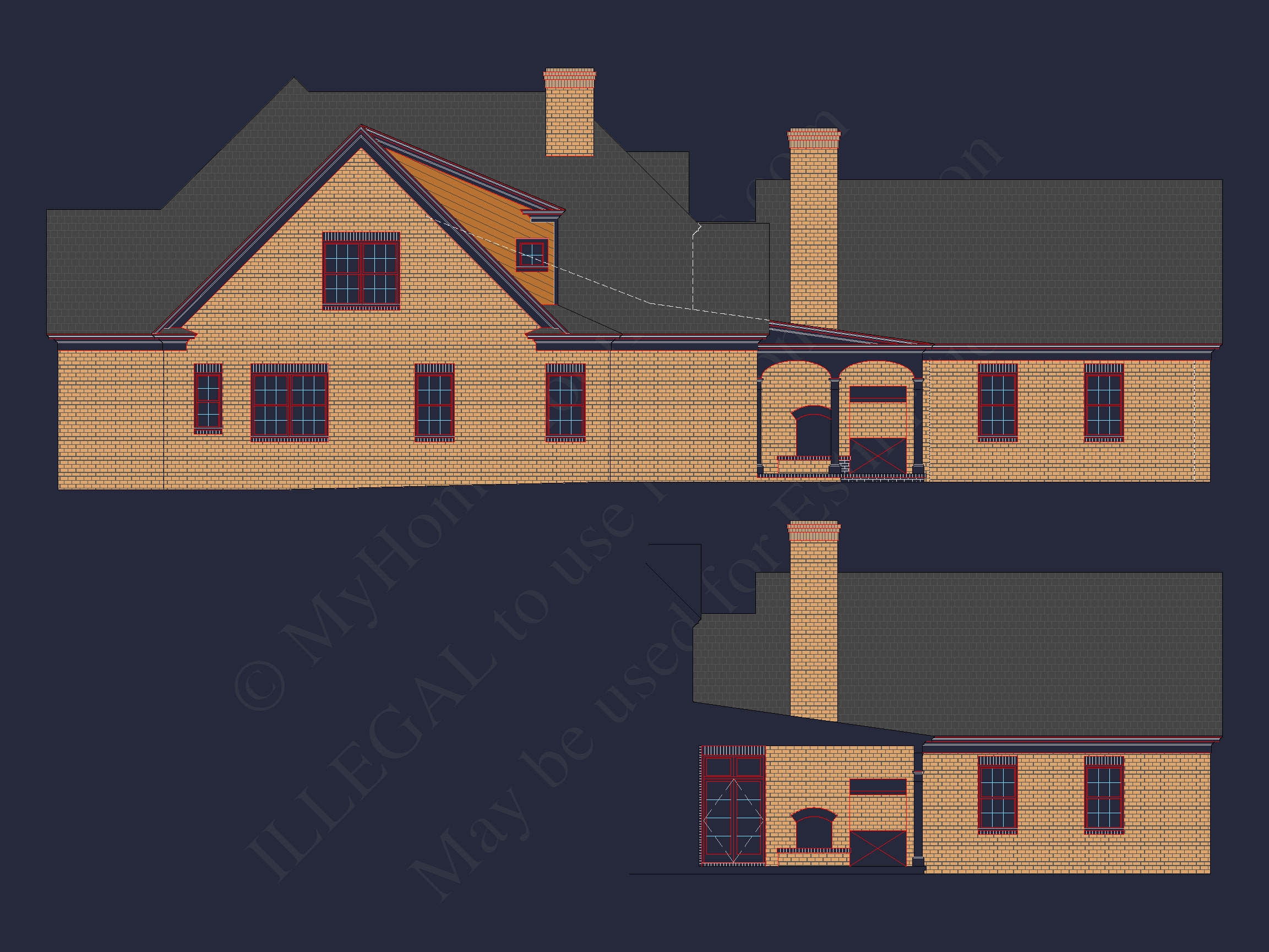 Colonial Home Floor Plan 5-Bed,4-Bath,2-Story Blueprint