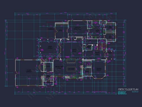 Colonial Home Floor Plan 5-Bed,4-Bath,2-Story Blueprint