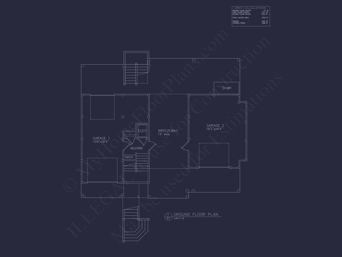 Luxurious Beach Home Blueprint with CAD Designs and Features