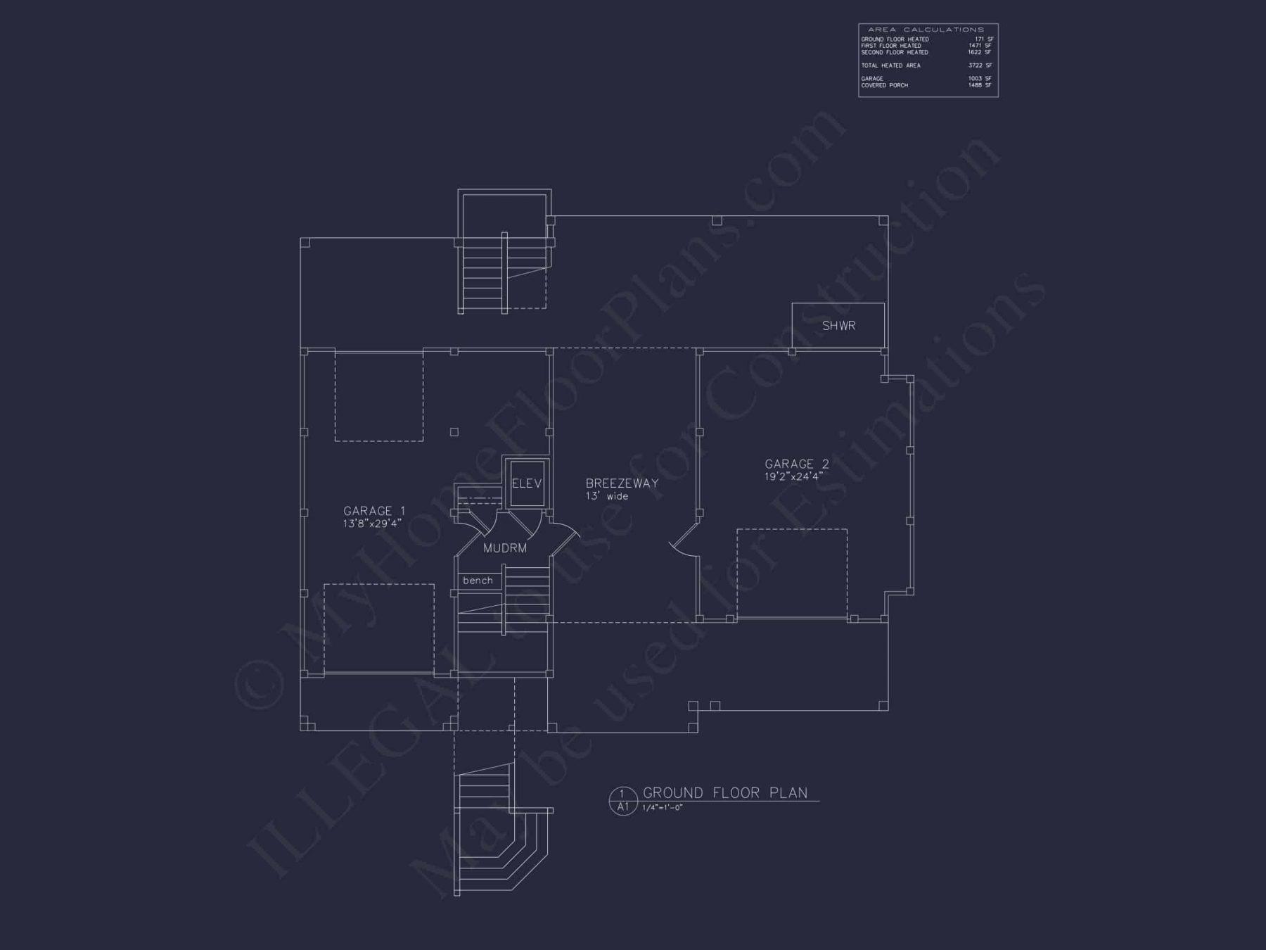 Luxurious Beach Home Blueprint with CAD Designs and Features