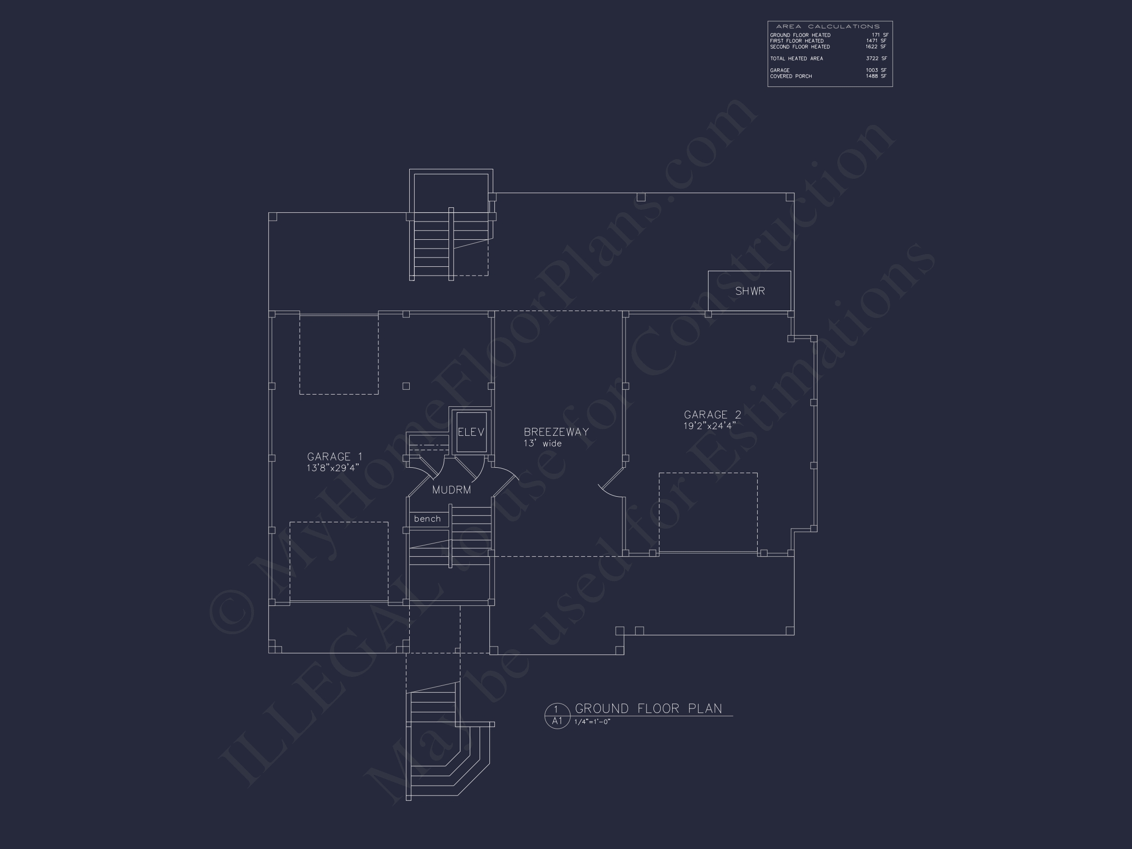 Luxurious Beach Home Blueprint with CAD Designs and Features