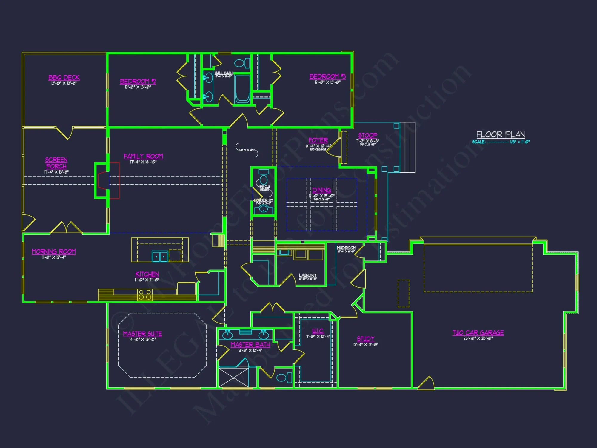 Traditional Craftsman Home Floor Plan with Functional Layout