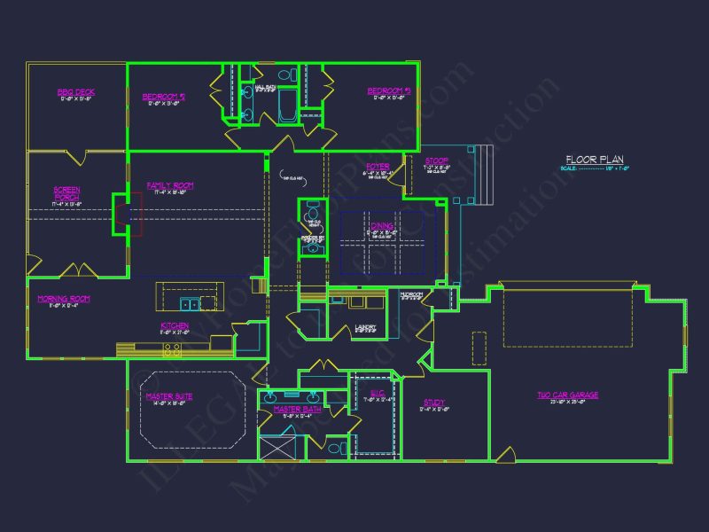 Traditional Craftsman Home Floor Plan with Functional Layout