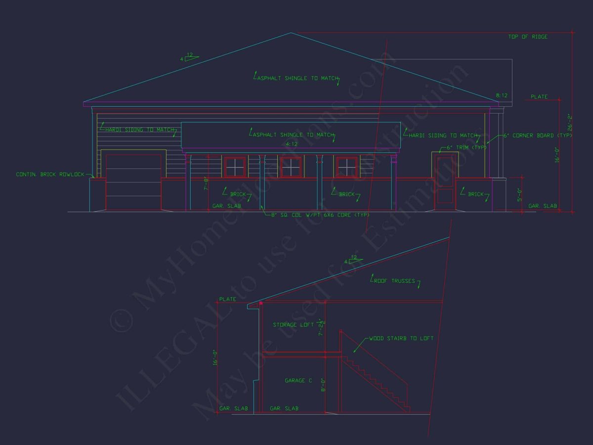 RV Garage Plan with Loft – Spacious Multi-Bay Garage Design