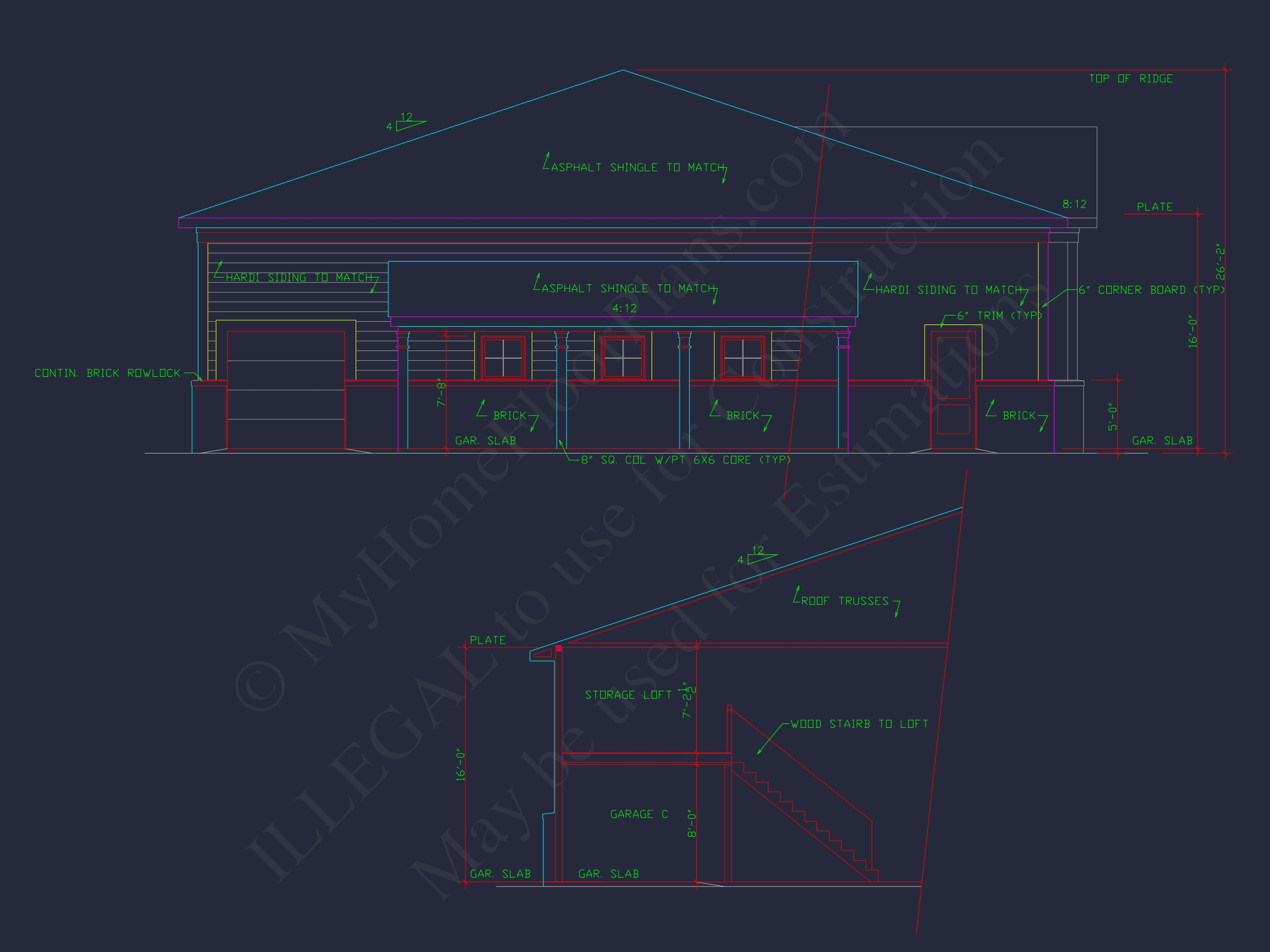 RV Garage Plan with Loft – Spacious Multi-Bay Garage Design