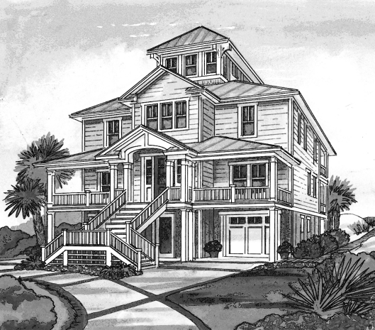 Stunning 3-Story Beach House Plan with Elevator and Open Floor Layout
