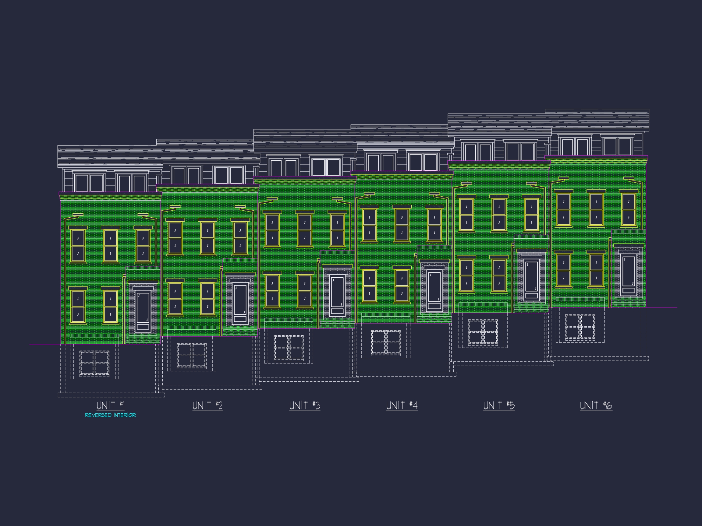 Modern Townhome Floor Plan with CAD Architecture Design