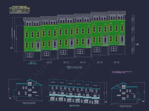 Modern Townhome Floor Plan with CAD Architecture Design