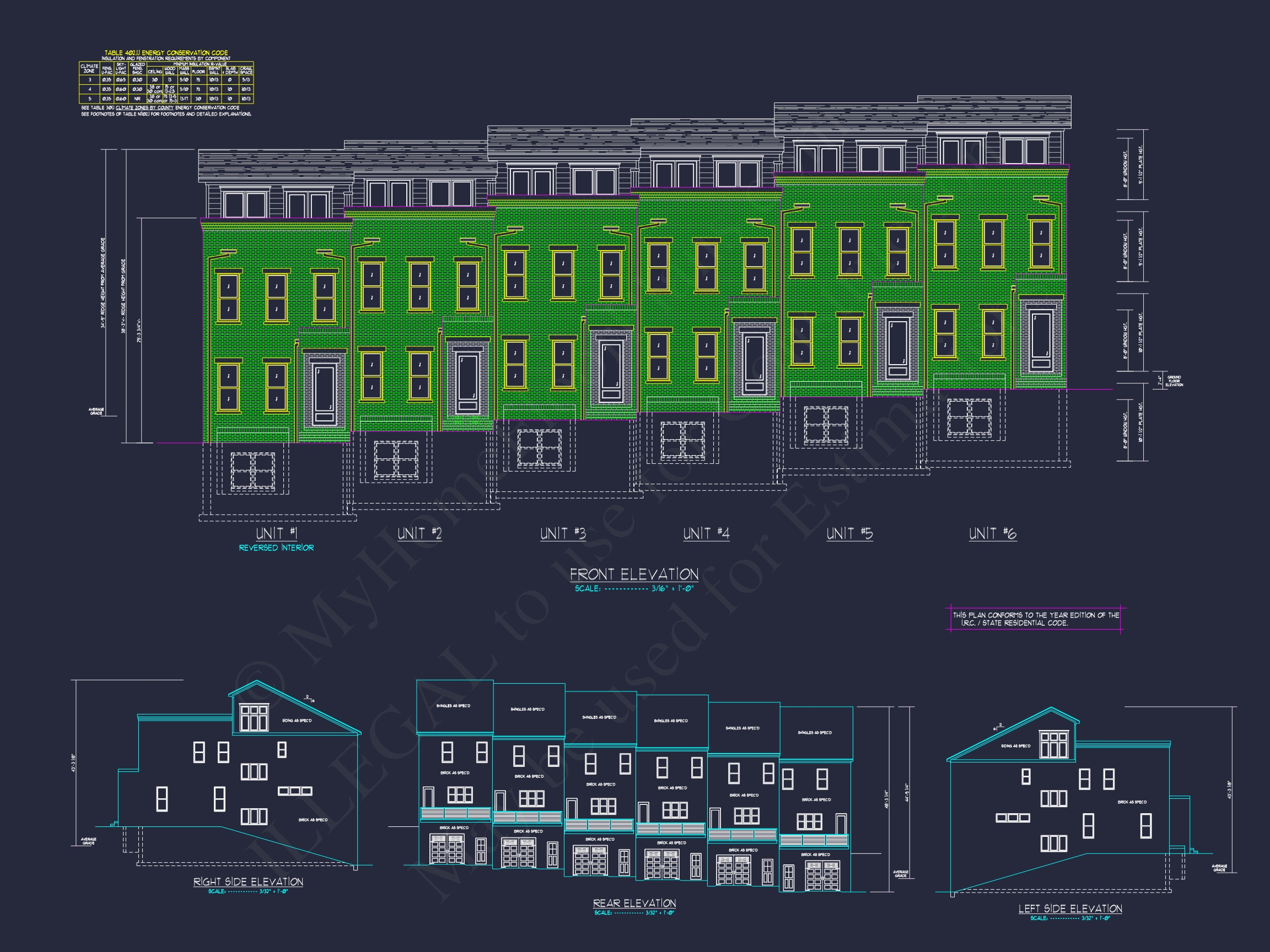 Modern Townhome Floor Plan with CAD Architecture Design