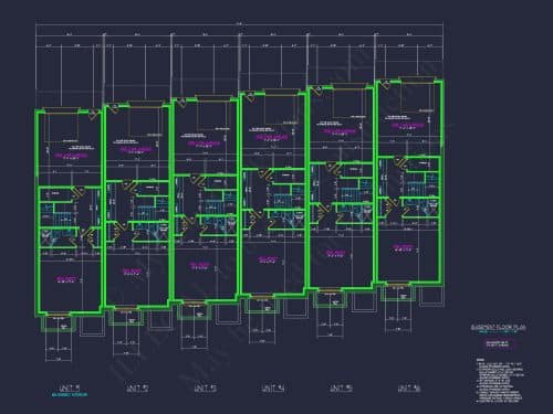 Modern Townhome Floor Plan with CAD Architecture Design