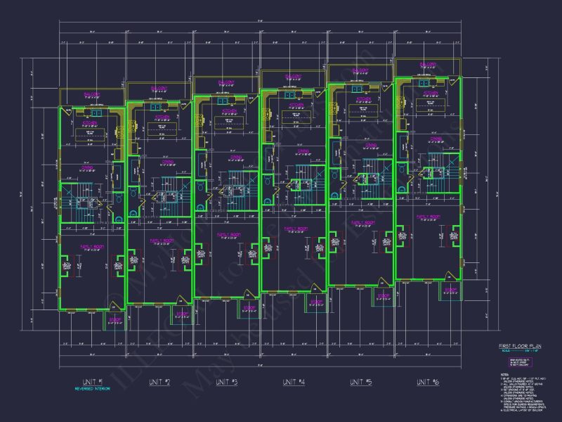 Modern Townhome Floor Plan with CAD Architecture Design
