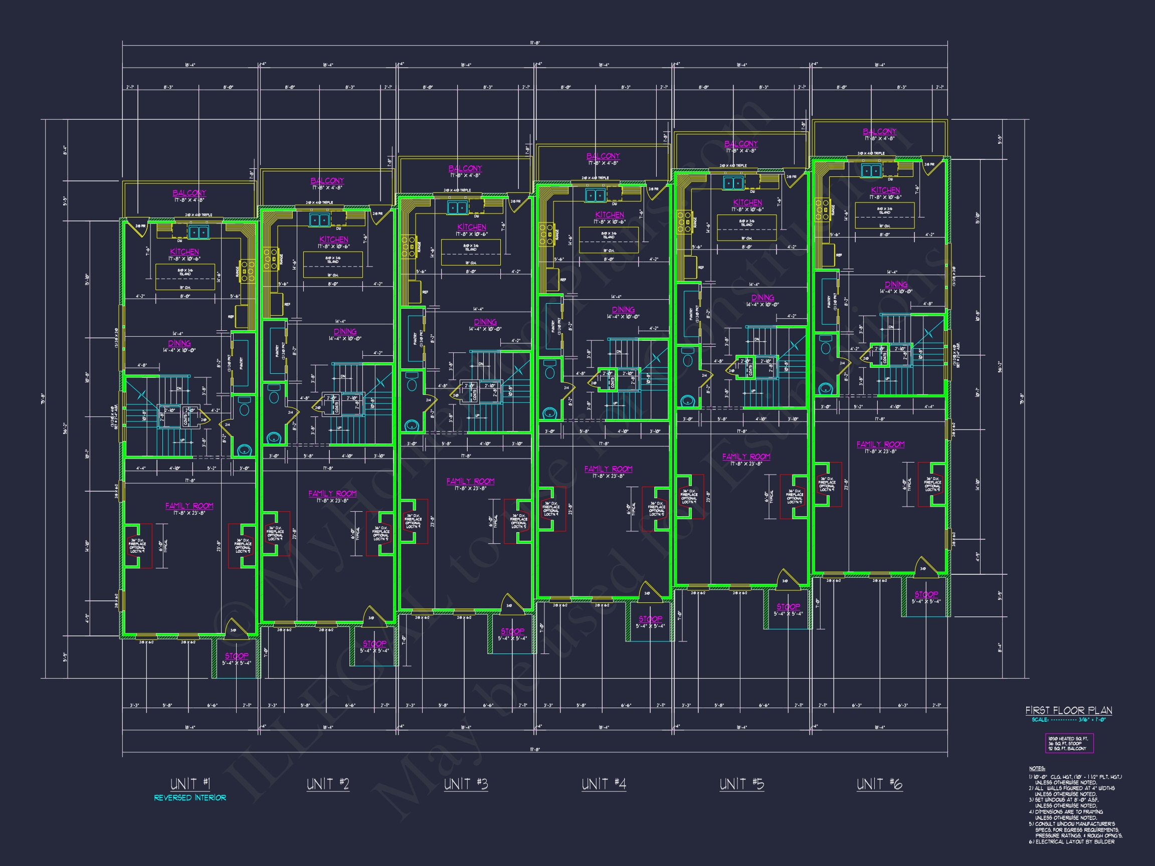 Modern Townhome Floor Plan with CAD Architecture Design