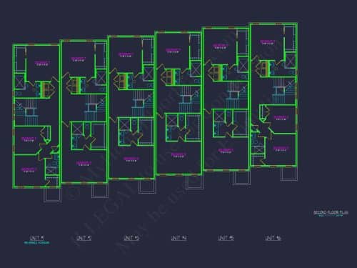 Modern Townhome Floor Plan with CAD Architecture Design