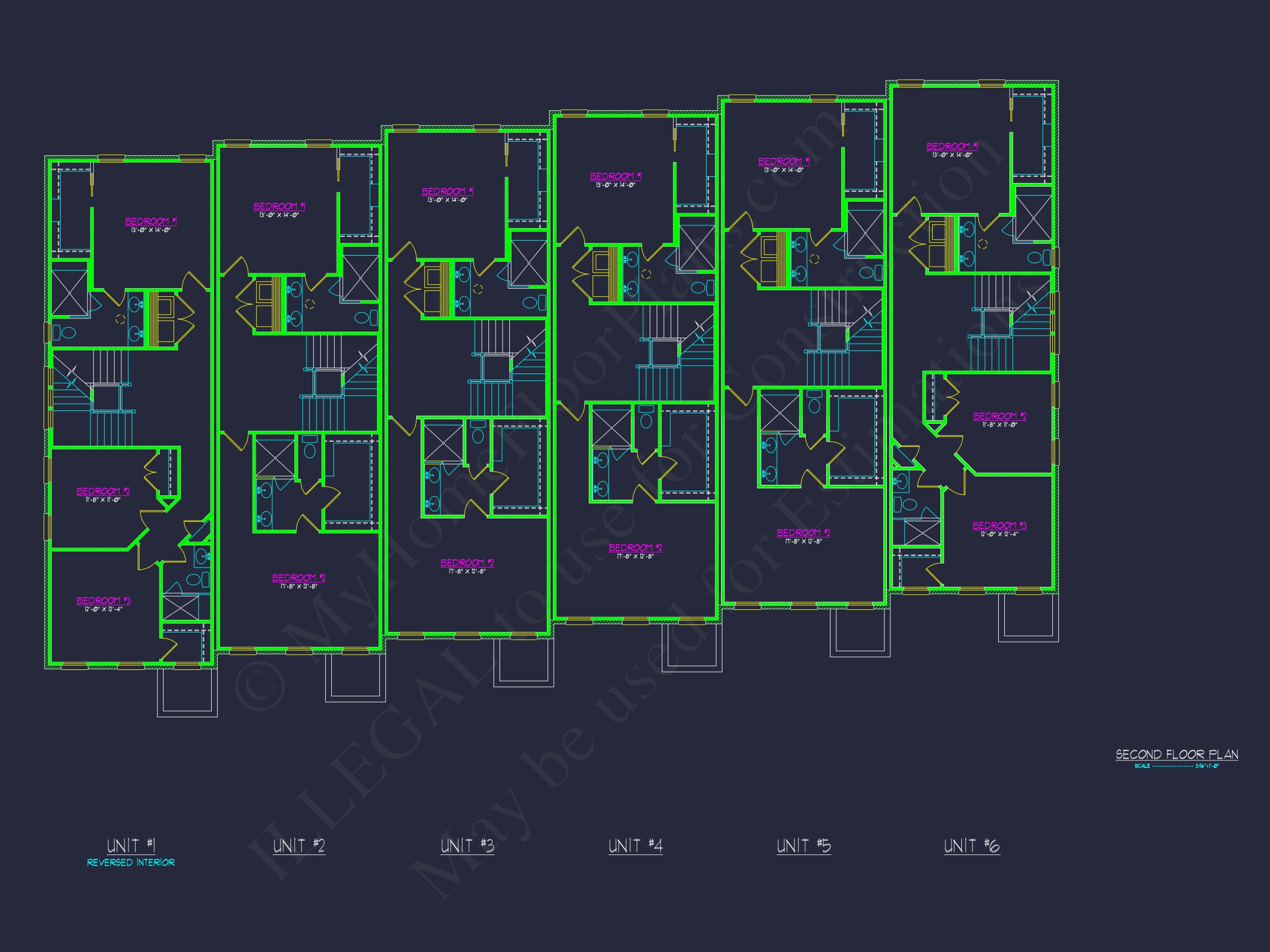Modern Townhome Floor Plan with CAD Architecture Design
