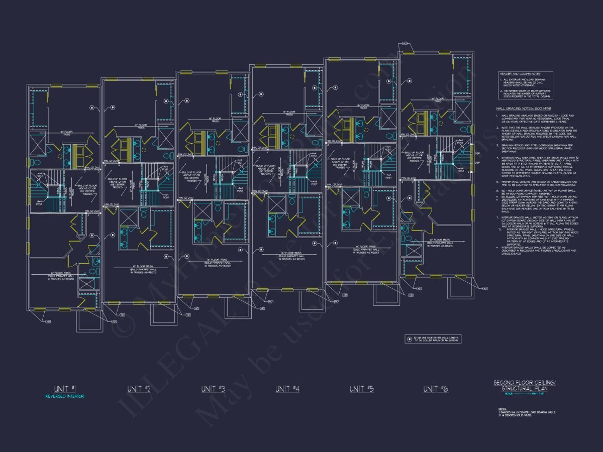 Modern Townhome Floor Plan with CAD Architecture Design