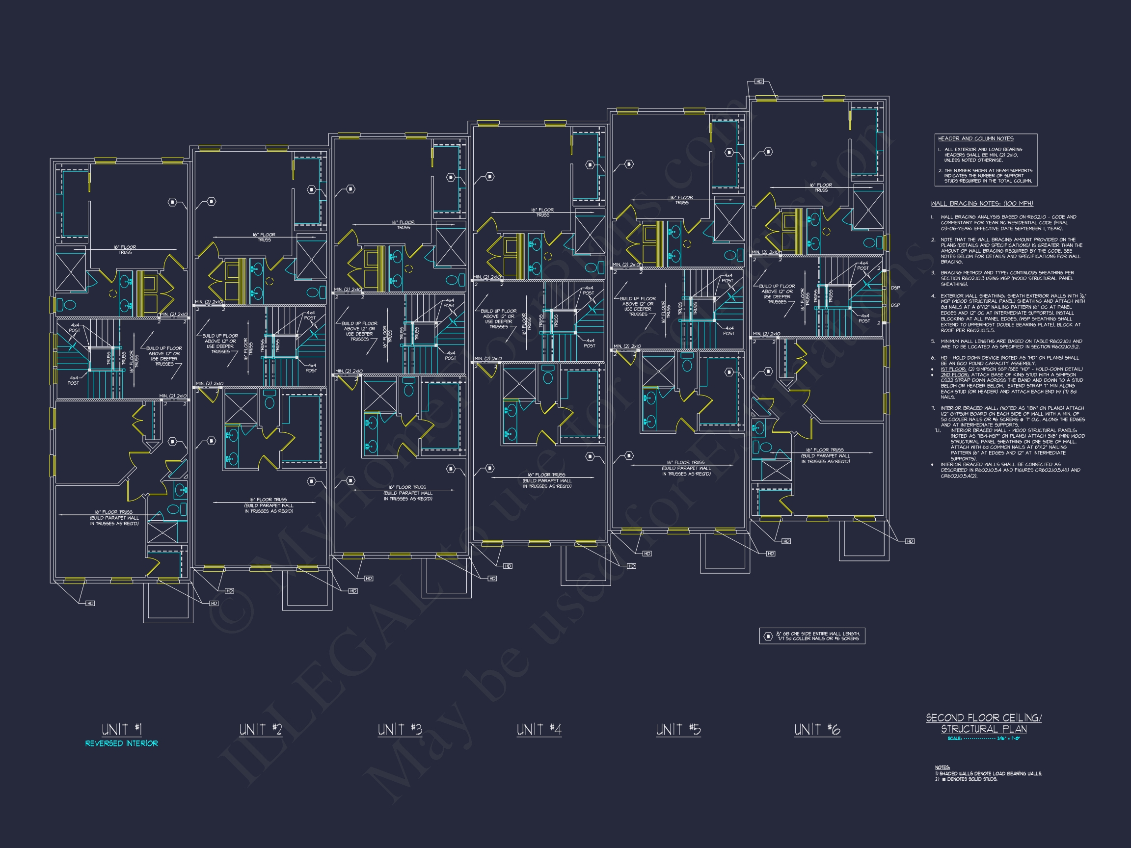 Modern Townhome Floor Plan with CAD Architecture Design