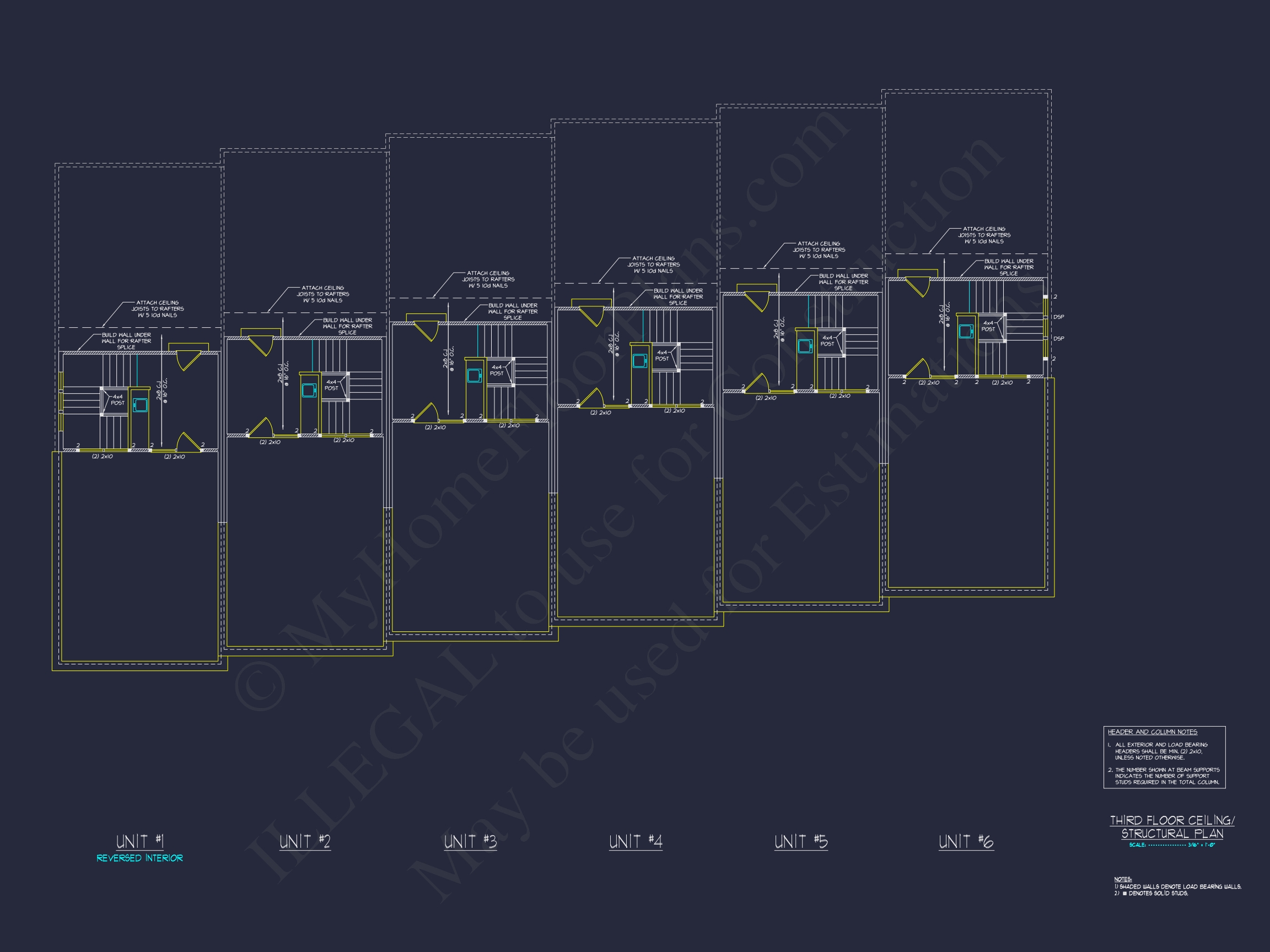 Modern Townhome Floor Plan with CAD Architecture Design