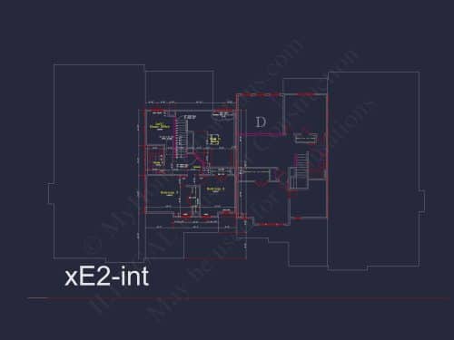 Contemporary 4-Bedroom Townhome Plan with CAD Blueprints