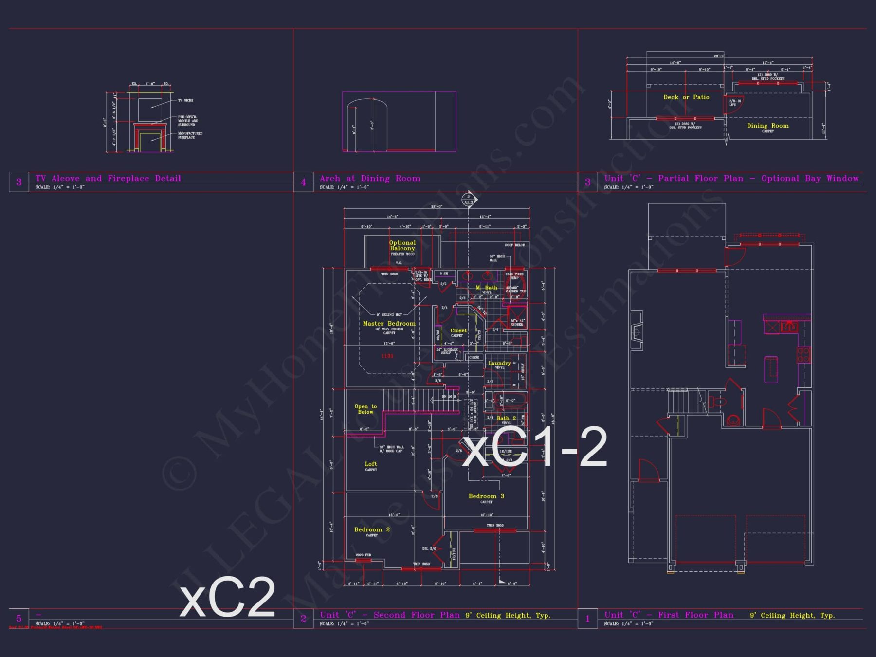 Contemporary 4-Bedroom Townhome Plan with CAD Blueprints