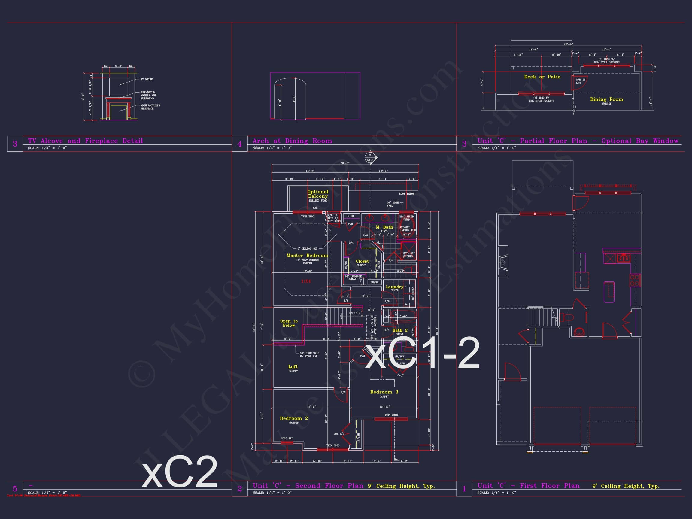 Contemporary 4-Bedroom Townhome Plan with CAD Blueprints