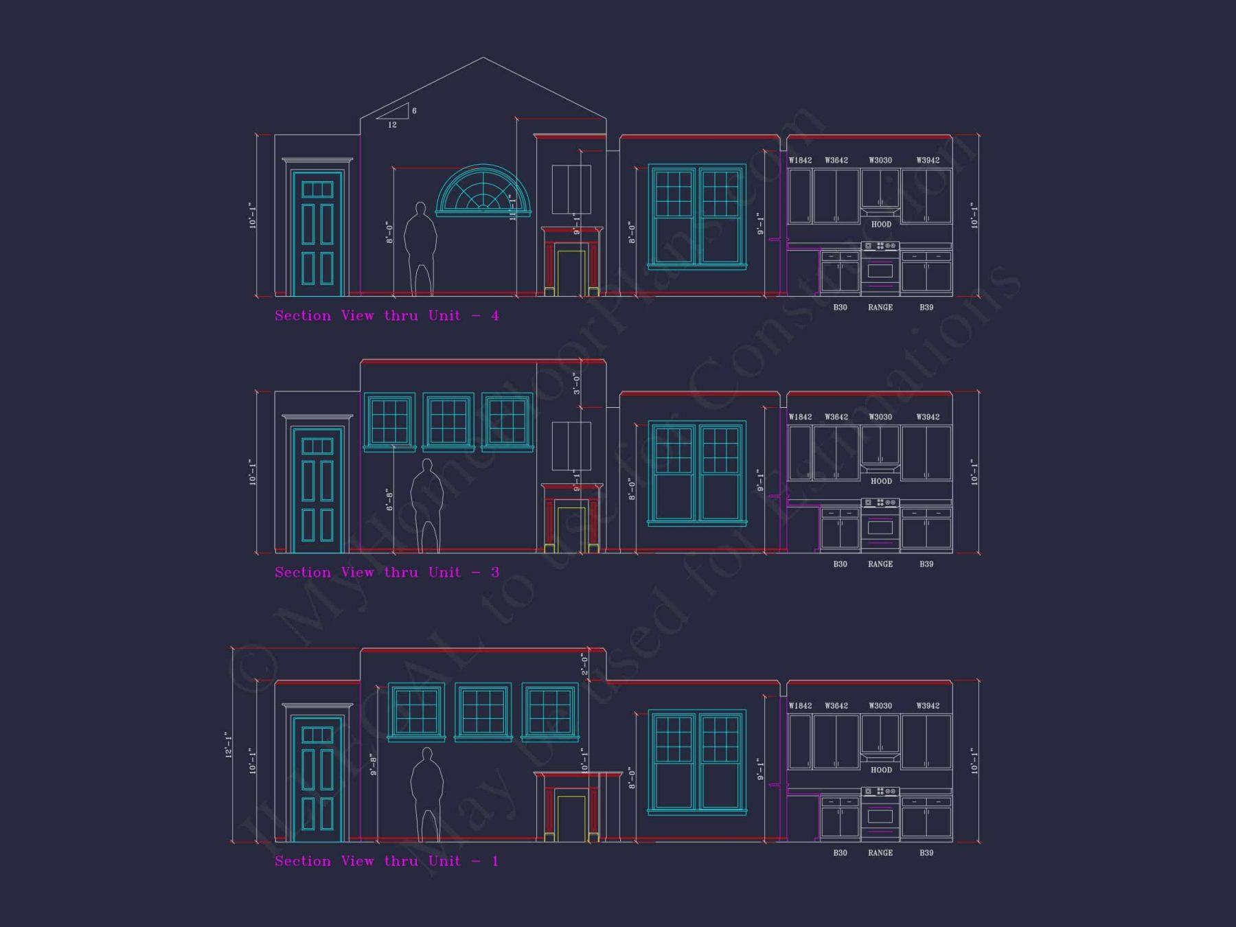 Contemporary 4-Bedroom Townhome Plan with CAD Blueprints