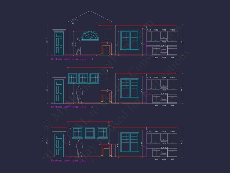 Contemporary 4-Bedroom Townhome Plan with CAD Blueprints
