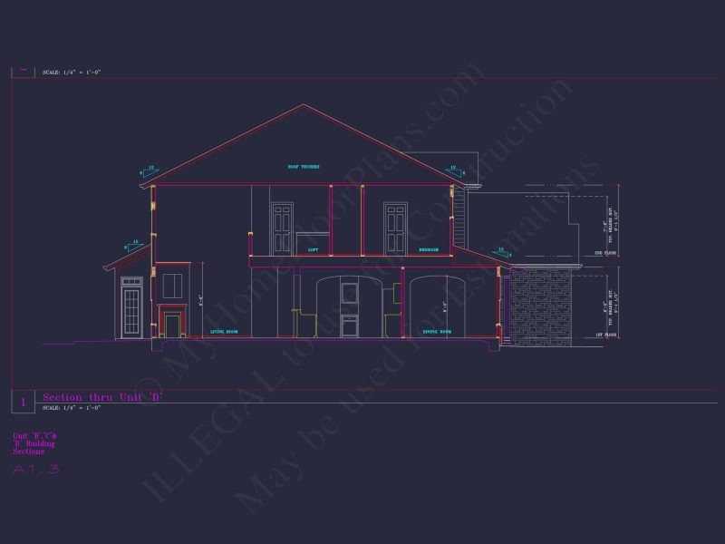 Contemporary 4-Bedroom Townhome Plan with CAD Blueprints