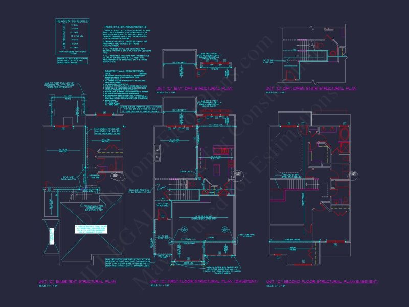 Contemporary 4-Bedroom Townhome Plan with CAD Blueprints