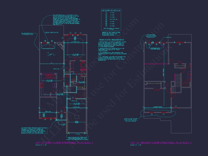 Contemporary 4-Bedroom Townhome Plan with CAD Blueprints
