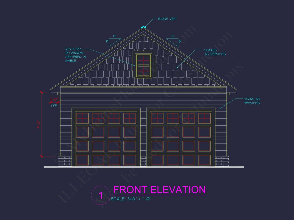 Small Garage Plan With Attic – House Floor CAD Designs