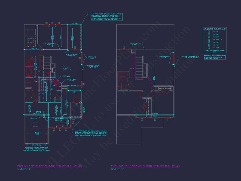 Contemporary 4-Bedroom Townhome Plan with CAD Blueprints