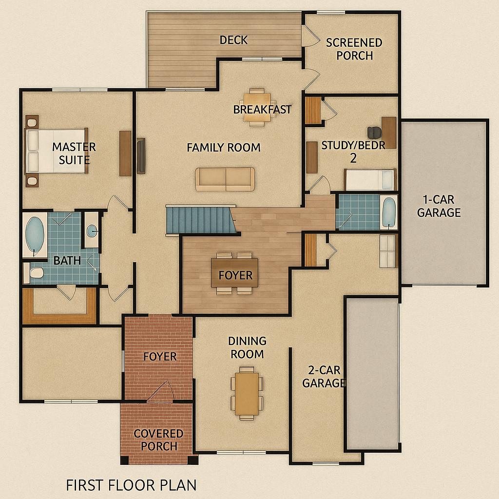 Elegant 2-Story House Plan with Modern Transitional Design