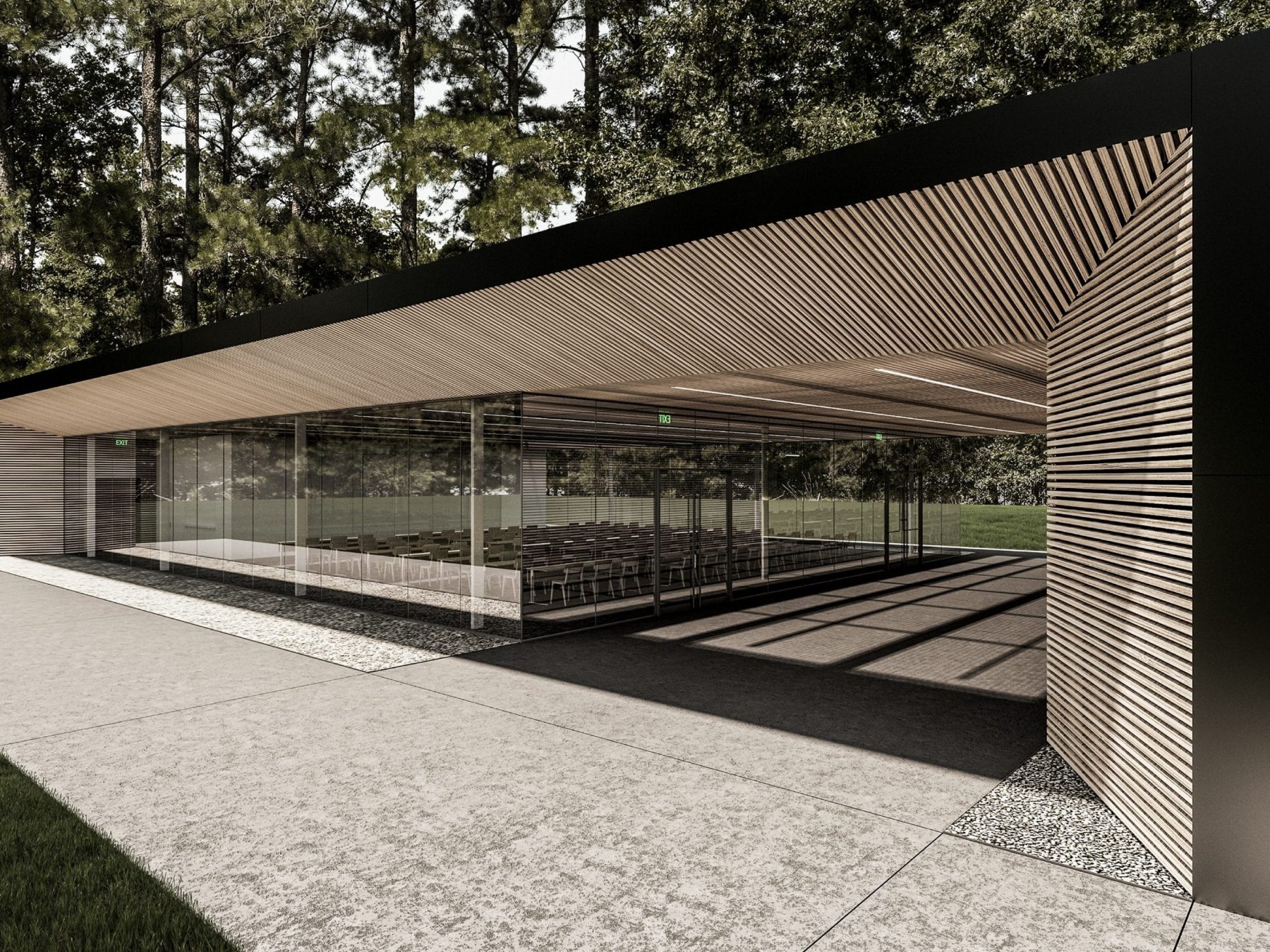 Modern Assembly Hall Floor Plan & CAD Architecture Design