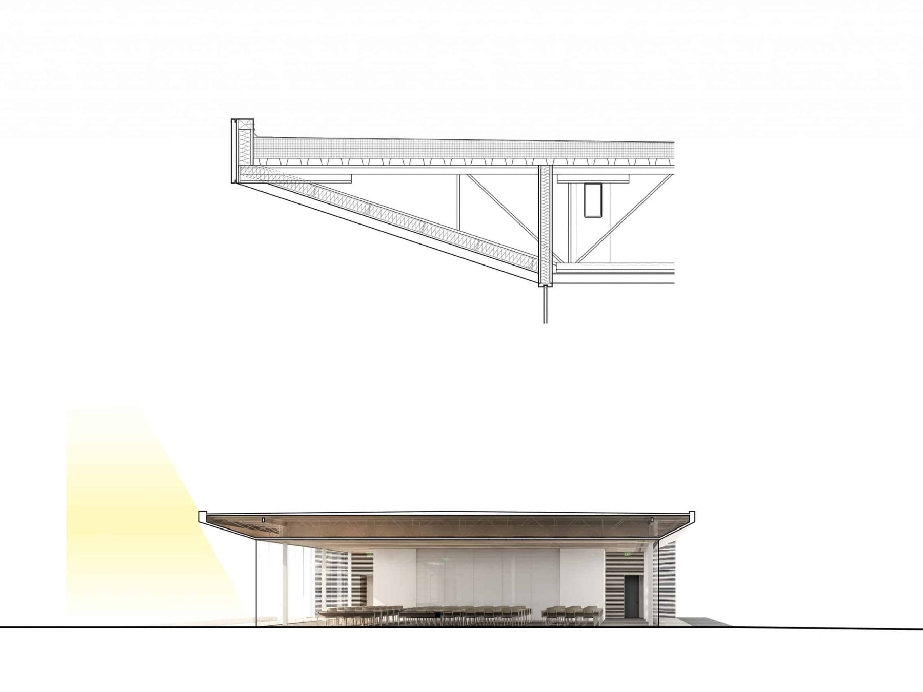 Modern Assembly Hall Floor Plan & CAD Architecture Design