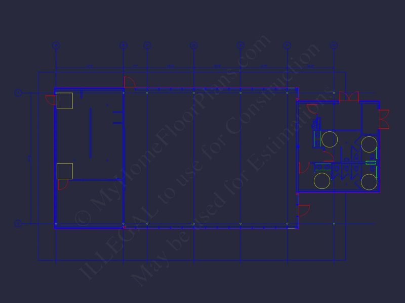 Modern Assembly Hall Floor Plan & CAD Architecture Design