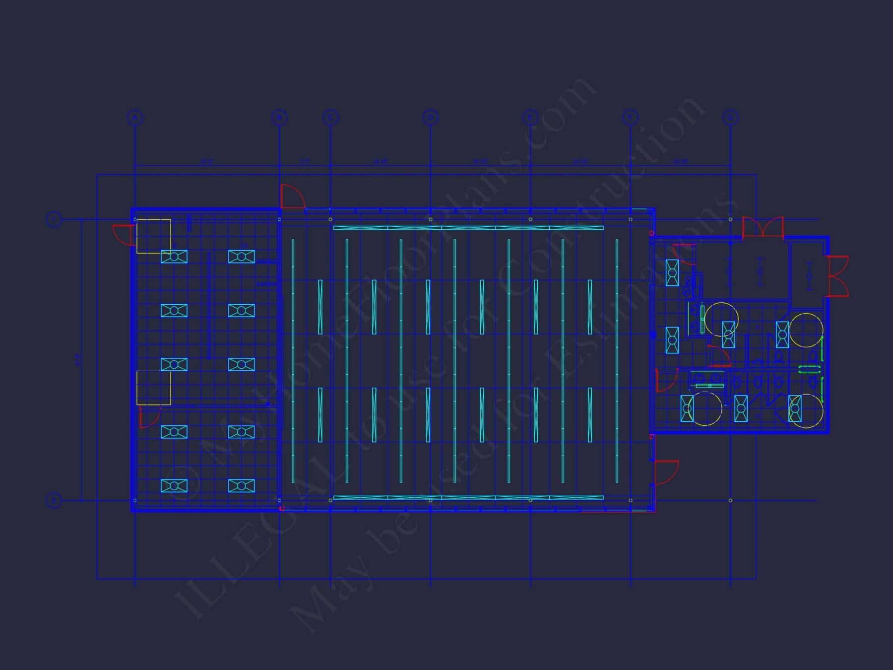 Modern Assembly Hall Floor Plan & CAD Architecture Design