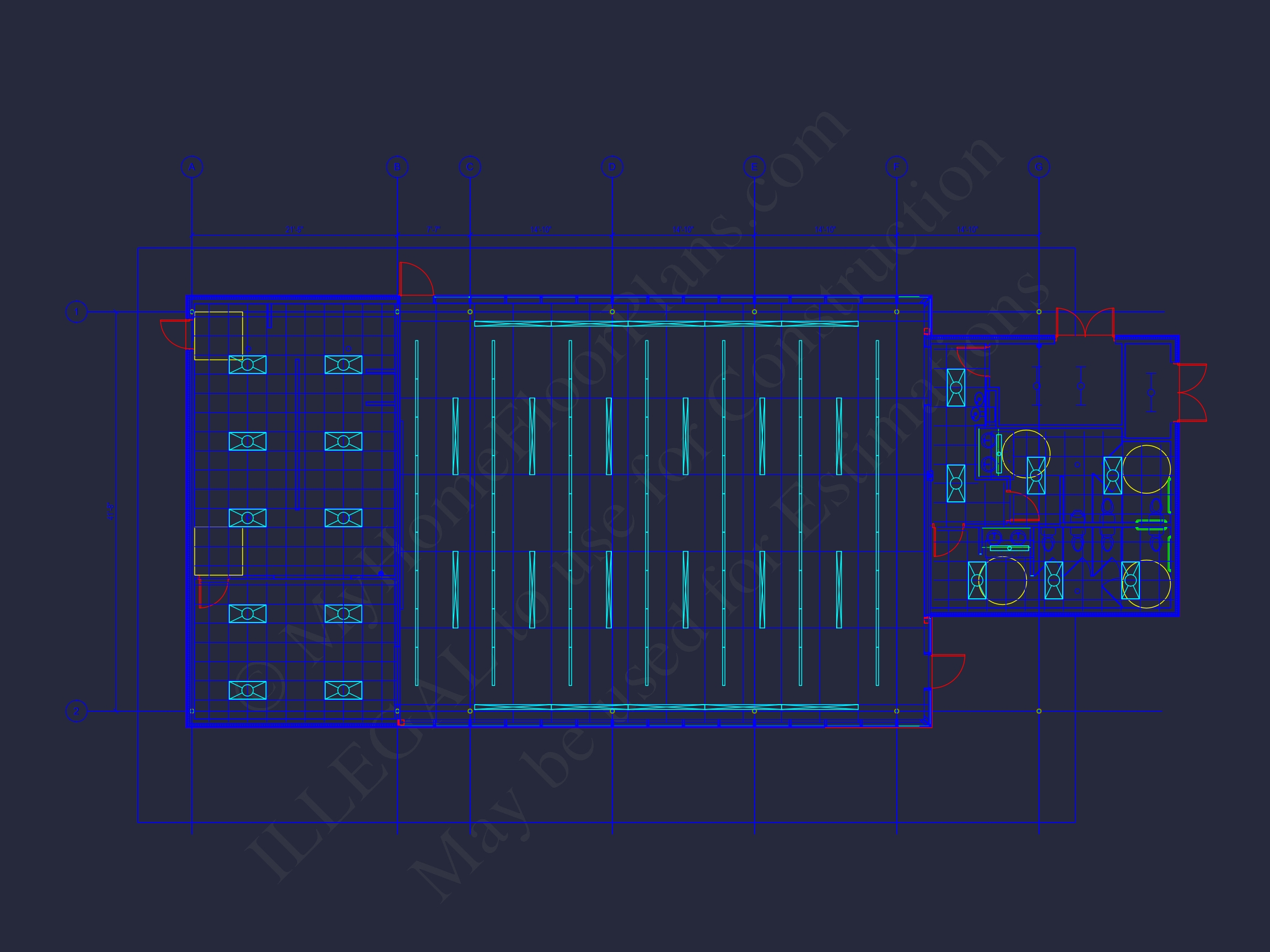 Modern Assembly Hall Floor Plan & CAD Architecture Design