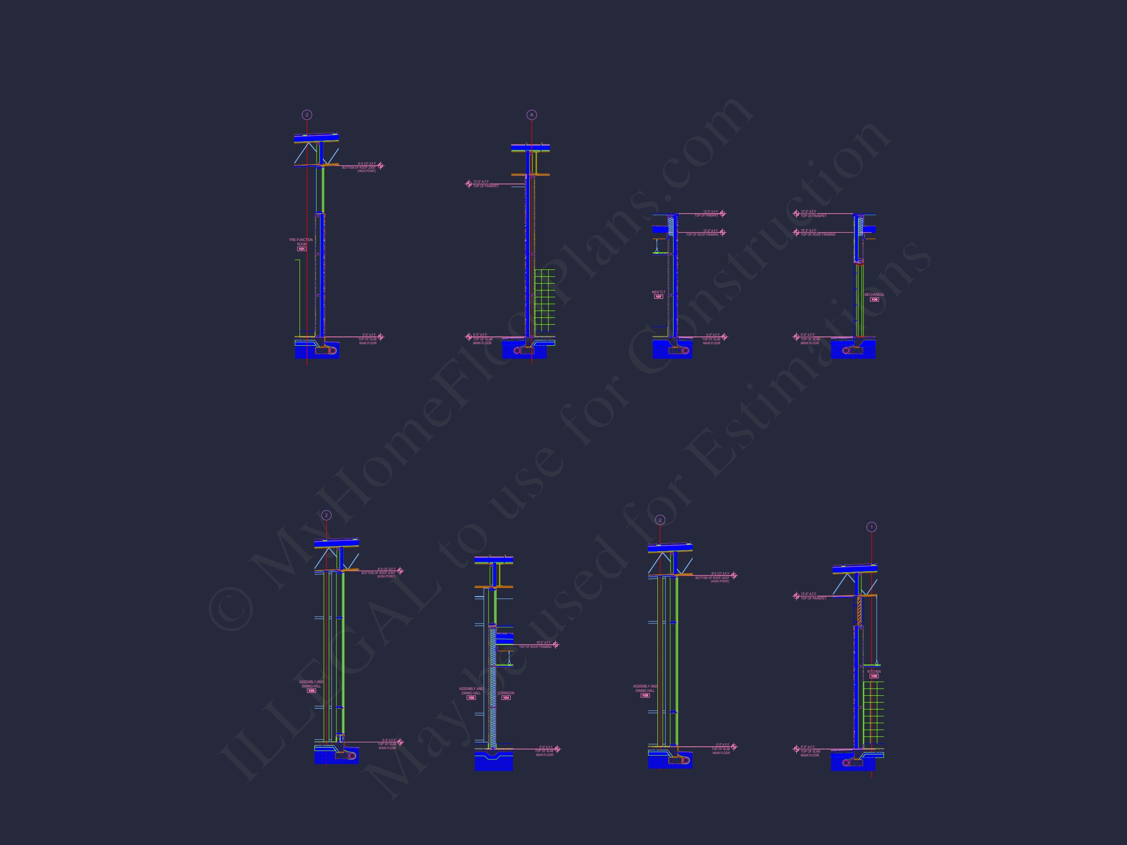 Modern Assembly Hall Floor Plan & CAD Architecture Design