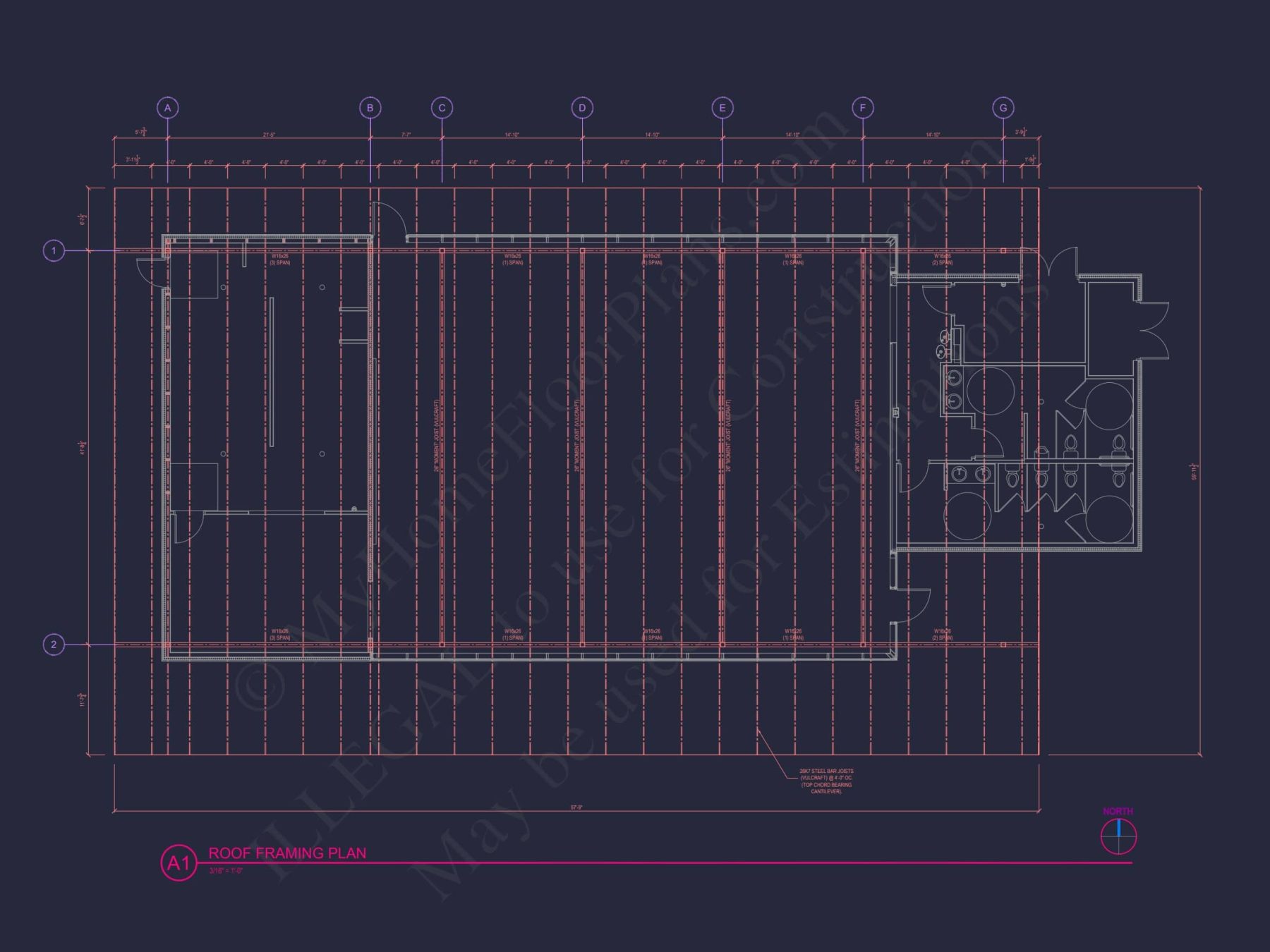 Modern Assembly Hall Floor Plan & CAD Architecture Design