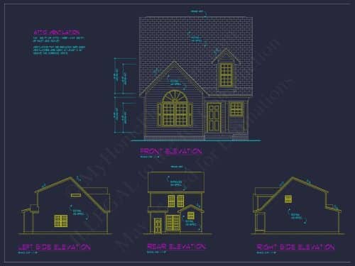 Charming Cottage Home Plan with Vaulted Ceilings and CAD Blueprints