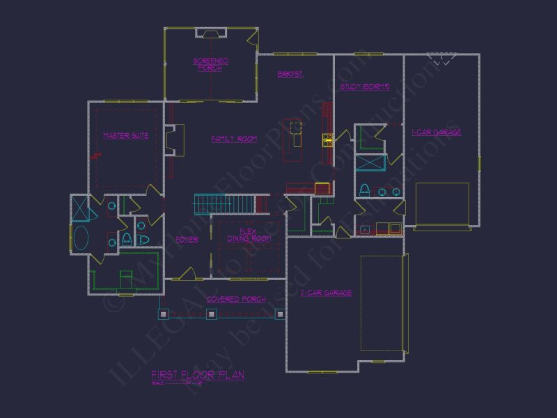 Versatile 1-Story House Plan with CAD Designs & Open Layout