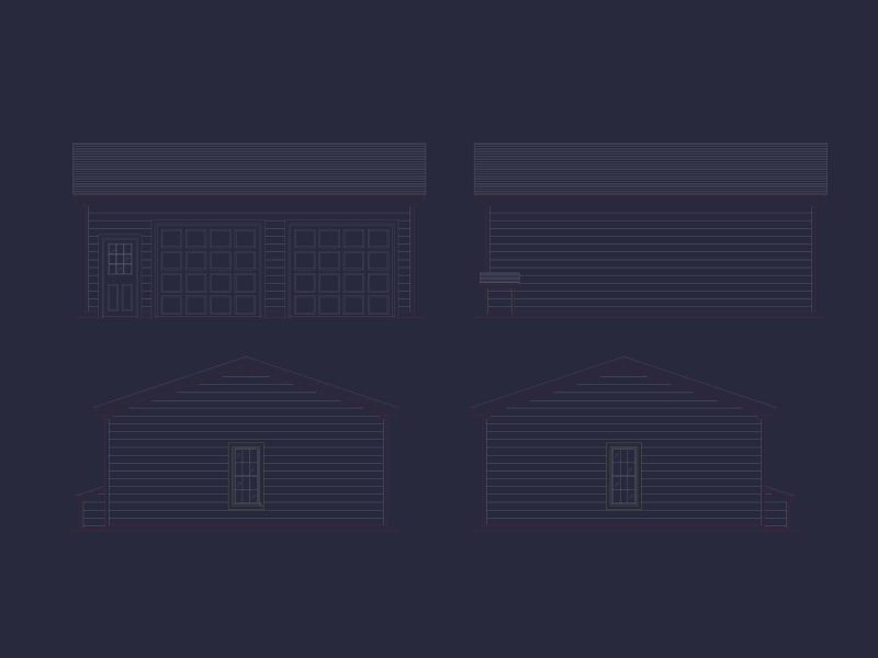 Functional 2-Bay Garage Plan with Workshop Area and CAD Designs