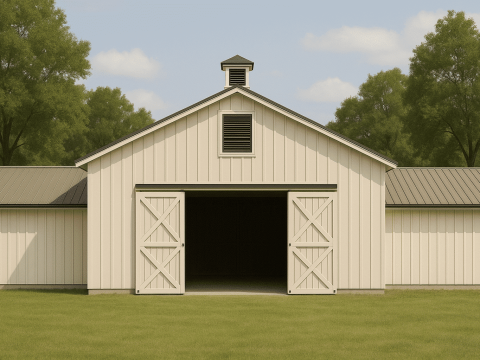 Functional Horse Stable Plan with Spacious Layout and Utility