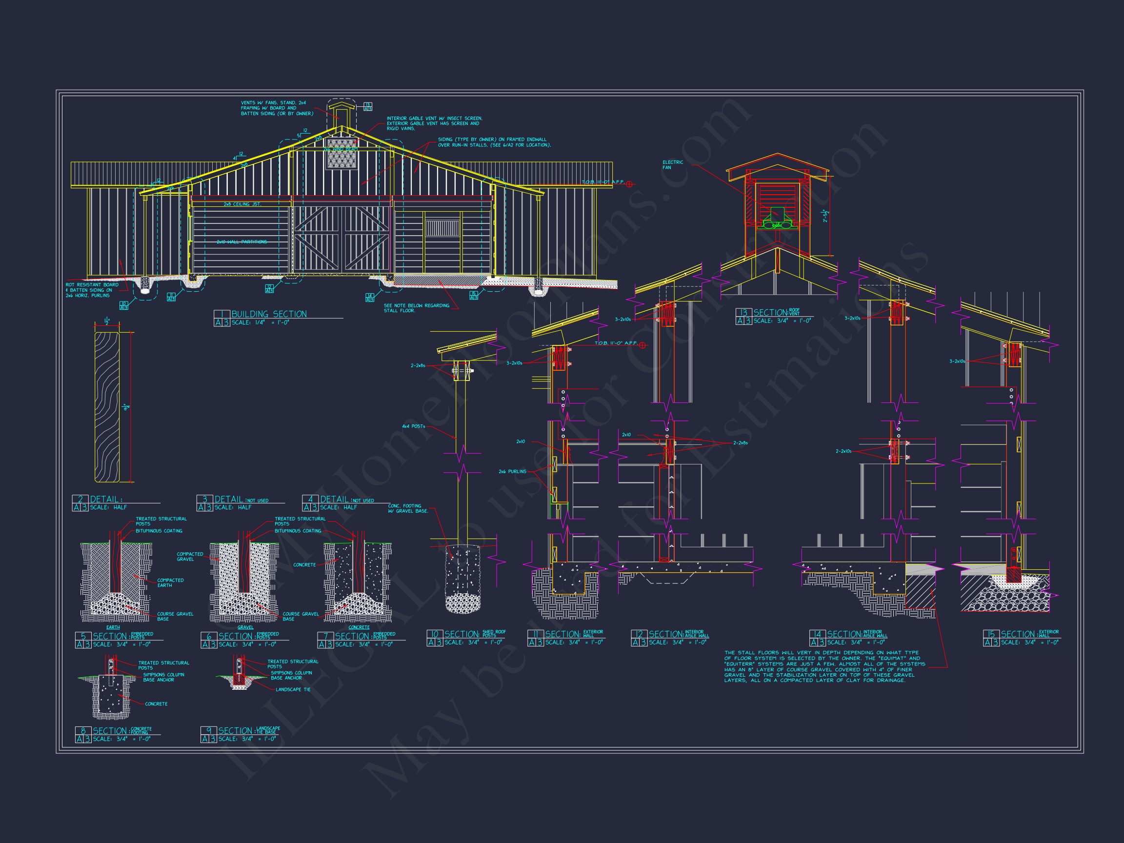 Functional Horse Stable Plan with Spacious Layout and Utility