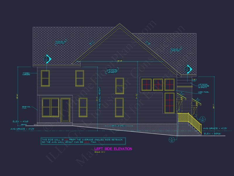 Craftsman Home Plan with 2 Floors, Open Layout, and CAD Designs