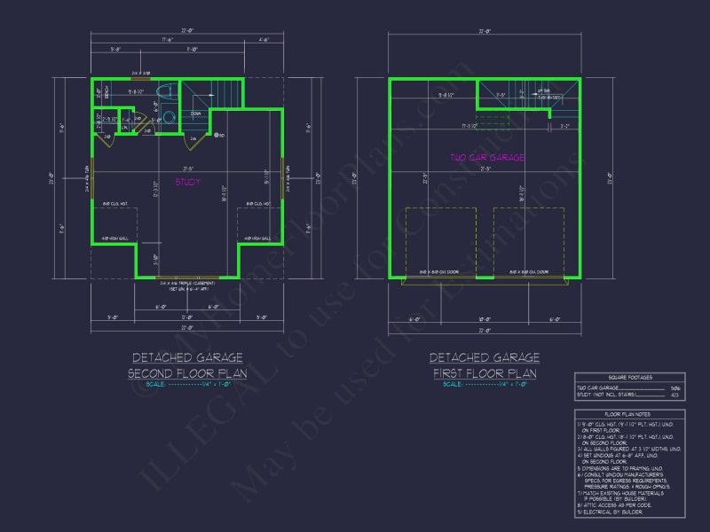 Custom Garage Plan with Study – Smart Layout & Double Bay Design