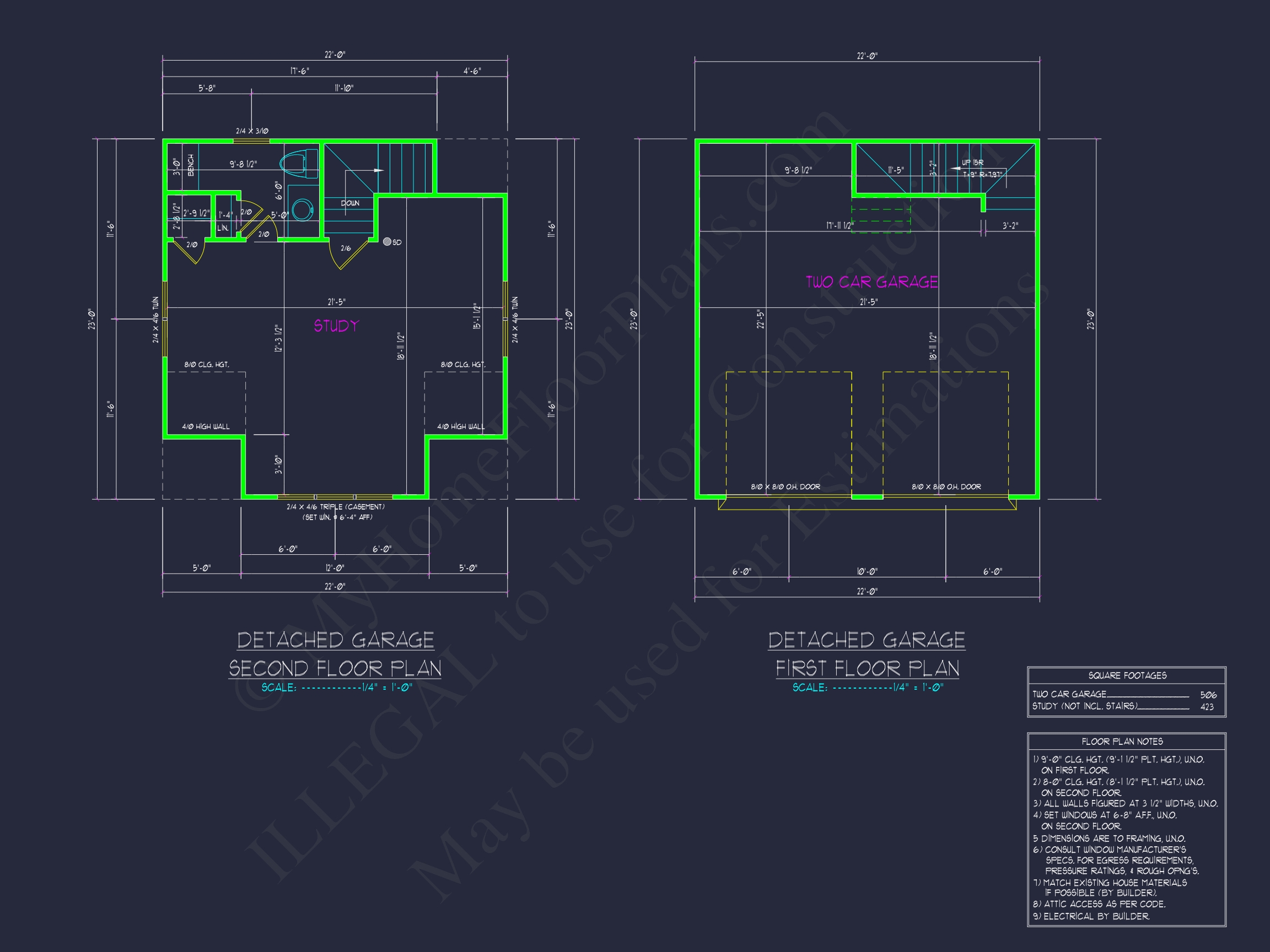 Custom Garage Plan with Study – Smart Layout & Double Bay Design