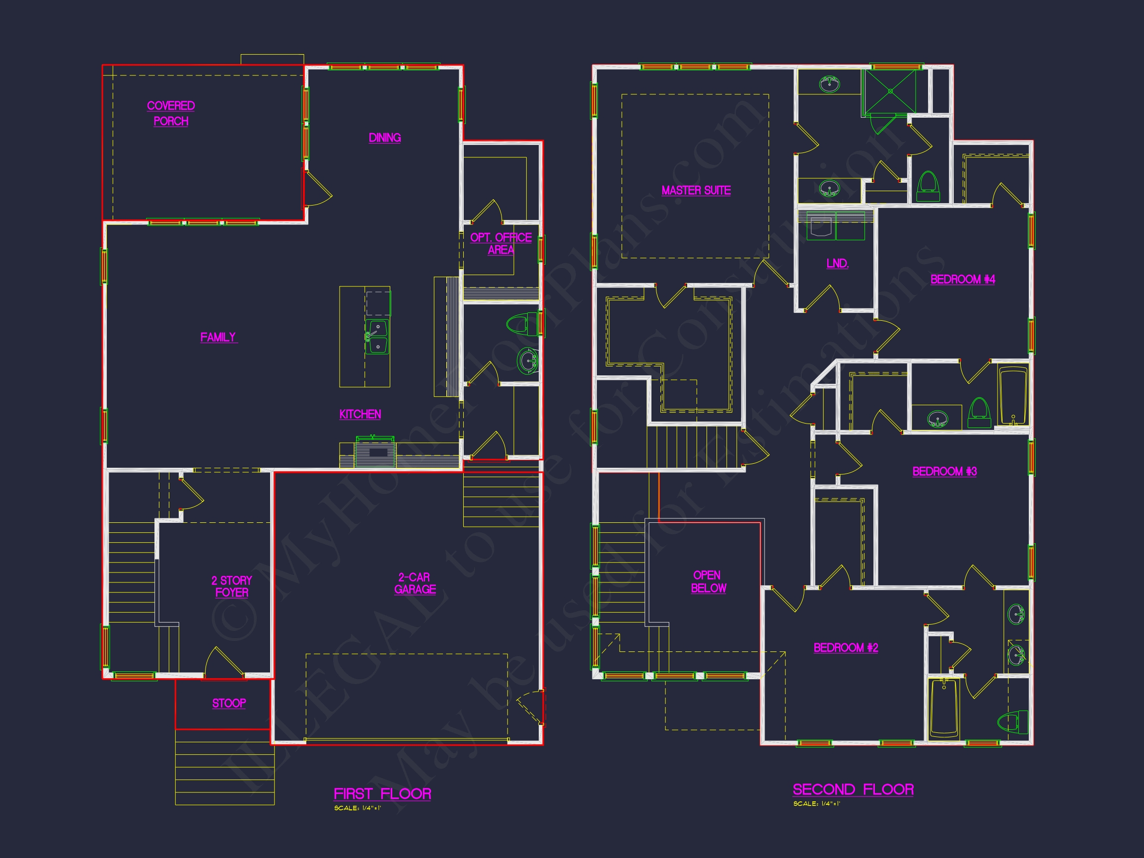 Craftsman Home Plan with 2 Floors, Open Layout, and CAD Designs