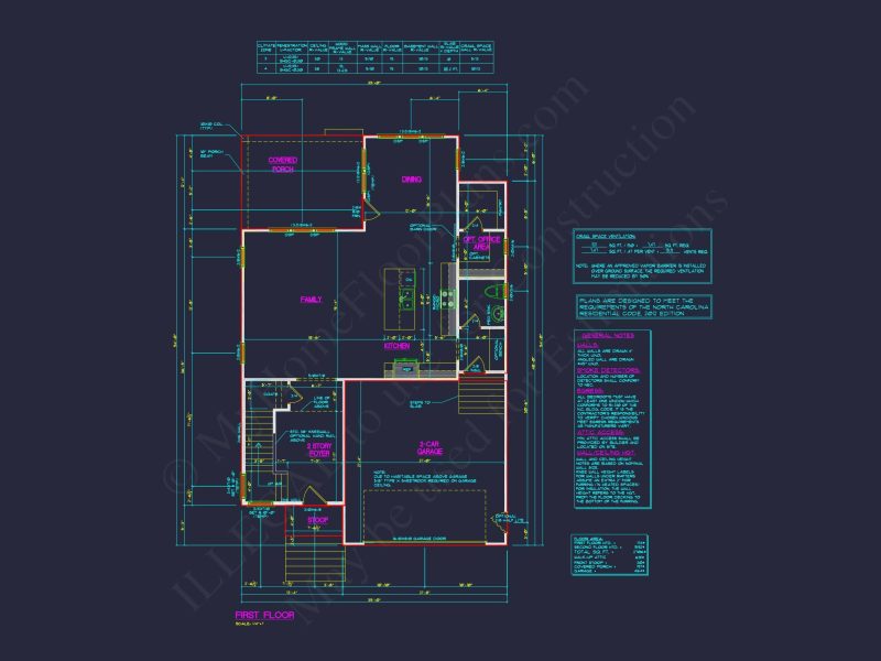 Craftsman Home Plan with 2 Floors, Open Layout, and CAD Designs